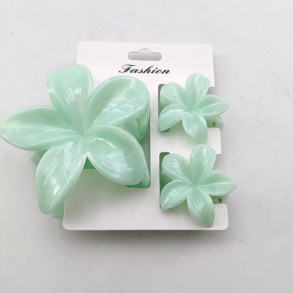 3/6/9/12PCS Hawaiian Gradient Flower Hair Claw Clip For Women Girl Fashion Plastic No alternate view