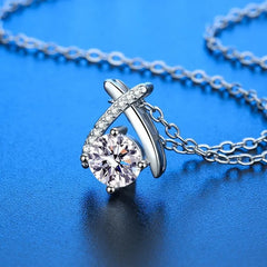 New 925 Silver Necklace Pendant Shining Zircon For Women Sterling-Silver Classics Fashio detail view