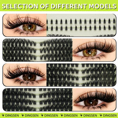 14 Rows Individual Cluster DIY Lash Extensions Natural Thin Wispy Bottom Lashes Mega Volume Thick Segmented Lash Clusters Mixed