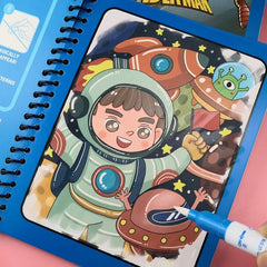 Children Early Education Toys Magical Book with Pen Water Drawing Montessori Toys Gift close-up view