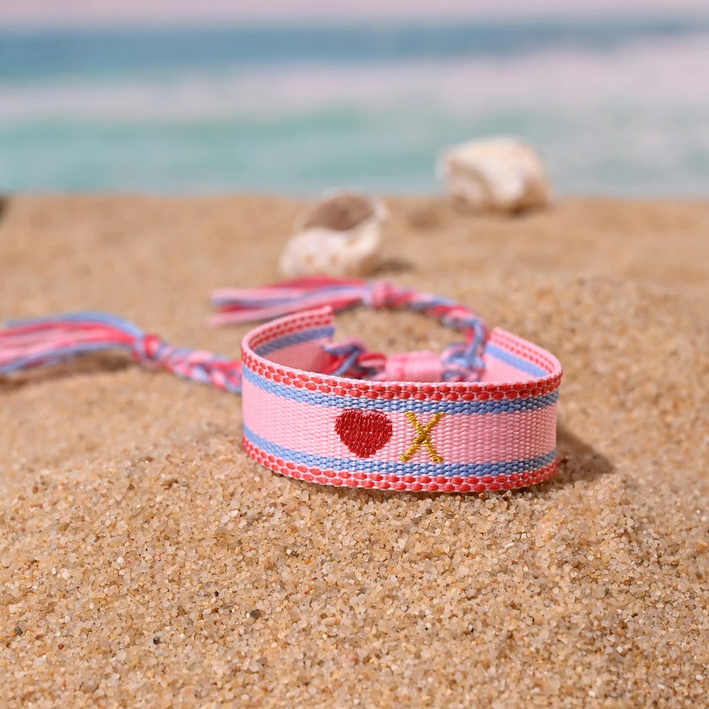 Handwoven Initial Letter Bracelet | Personalized Friendship Gift for Women detail view
