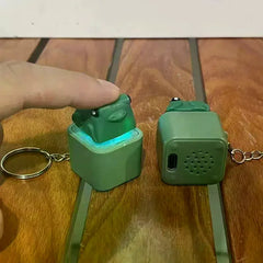 Funny Croaking Frog Duck Keychain Rechargeable Keyboard Fidget Clicker Sound Keyring With LED Light