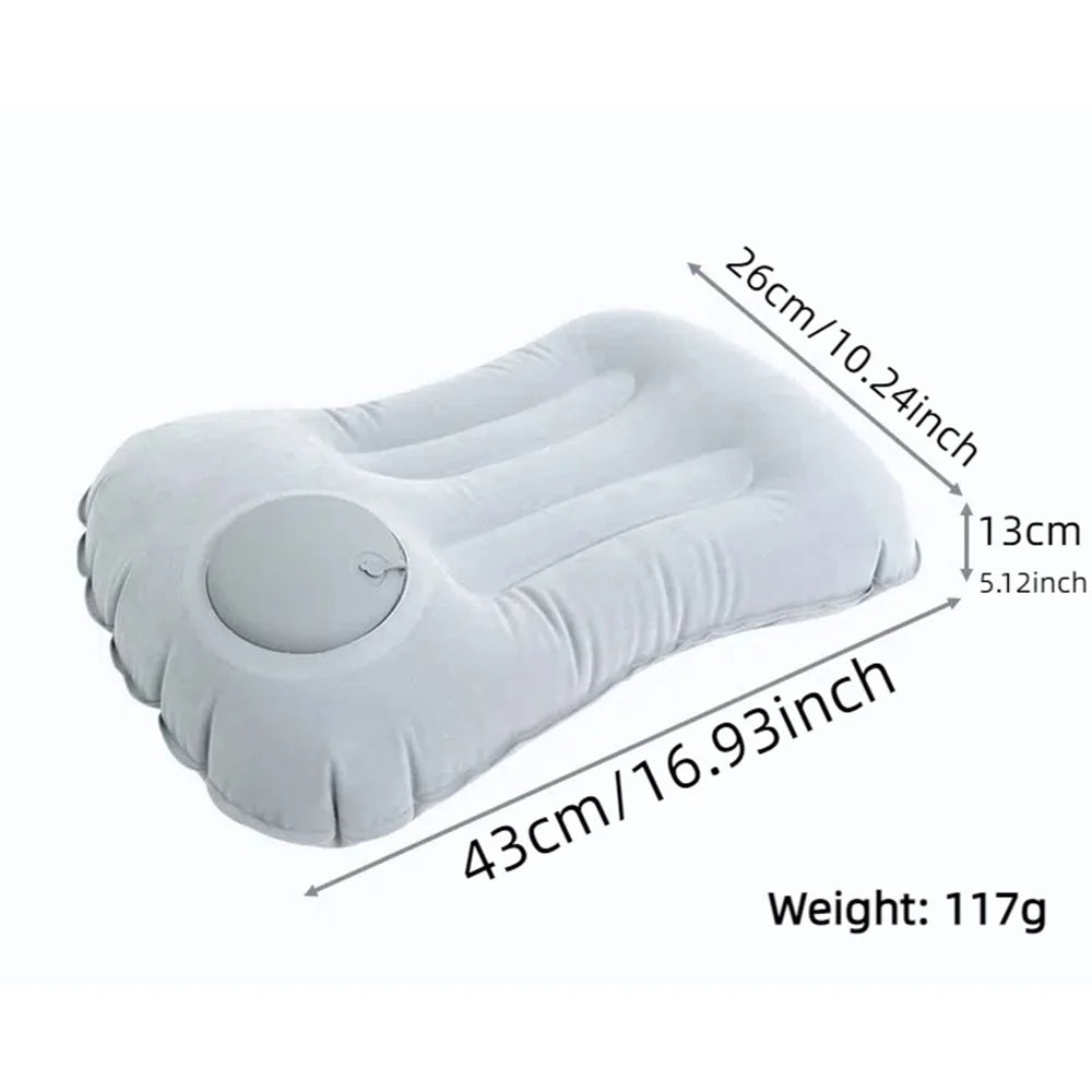 Camping Inflatable Pillow | Portable Travel Pillow for Neck and Lumbar Support close-up view