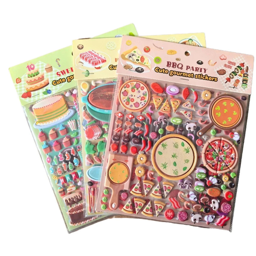 9 Styles Cute Double Layer 3D Foam Stickers | Alphabet, Cars, Food Cartoon for DIY Noteb detail view