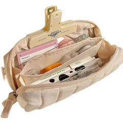 Cloud Bread Milk Fufu Pencil Case | Aesthetic Large Capacity Pencil Bag close-up view