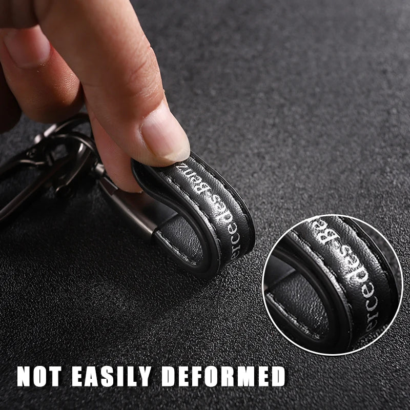 Opel Leather Keychain | Embroidered Car Emblem Key Ring lifestyle view