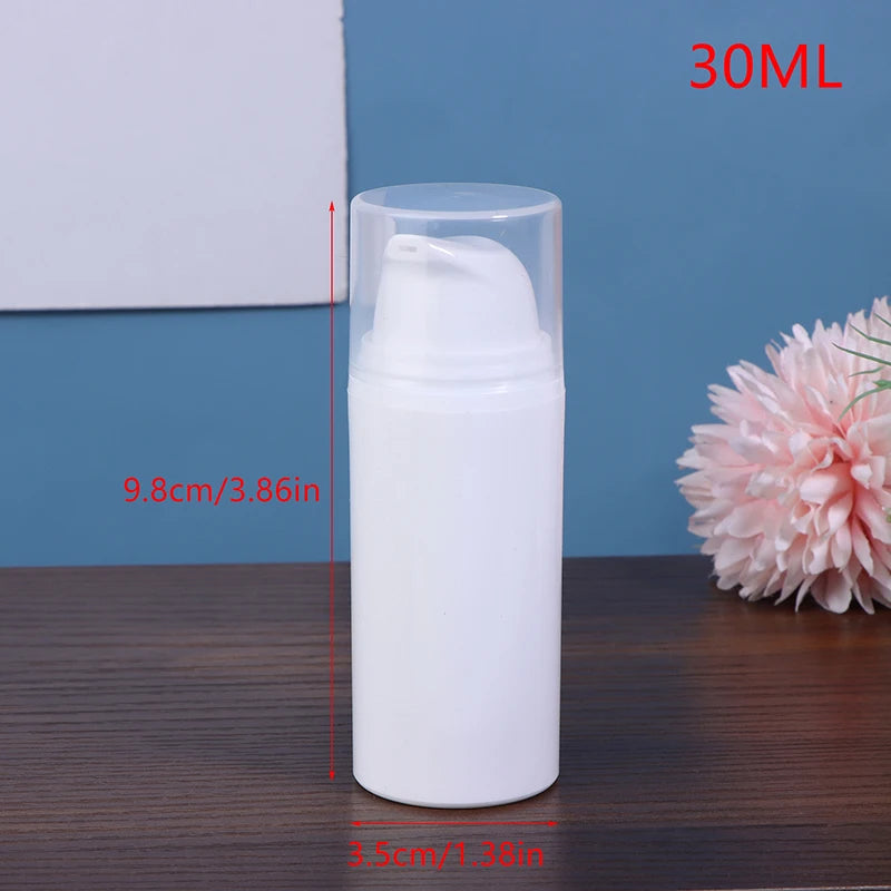 【MAX-22】15ml 30ml 50ml Plastic Bottles Cream Refillable White Airless Pump Emulsion V alternate view