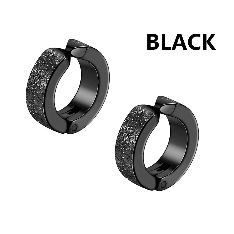 6pairs Punk Mens Strong Magnet Magnetic Ear Stud Set Non Piercing Earrings Fake Cross close-up view