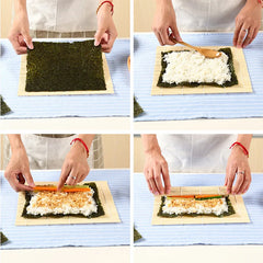 1Pcs Sushi Curtain Rolling Mat Sushi Spoon DIY Onigiri Rice Roller Kitchen Gadgets Co alternate view