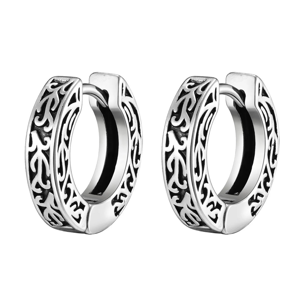 Stainless Steel Small Hoop Earrings for Men | Hypoallergenic Huggies lifestyle view