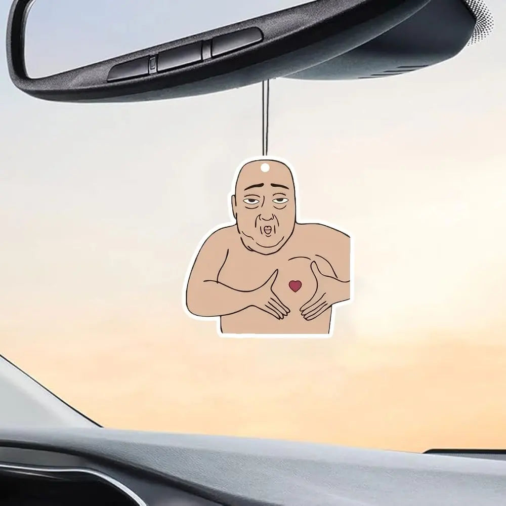 Humorous Heart Hands Car Scent Hanger - Playful Funny Design, Mirror Vent Hanging, Lasti detail view