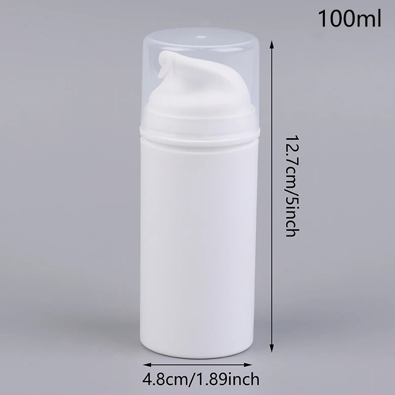 Airless Cosmetic Travel Size Vacuum Pump Bottles, Refillable Emulsion Dispenser for Co close-up view