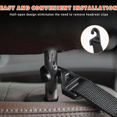 NEW 2Pc Car Back Seat Hook Multifunctional Rear Seat Headrest Hook Holder Adjustable U close-up view
