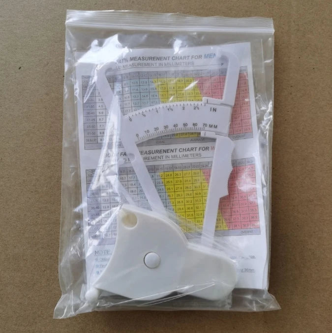 Body fat caliper and Waist Measurement Tape set - handheld fat caliper and tape combi alternate view