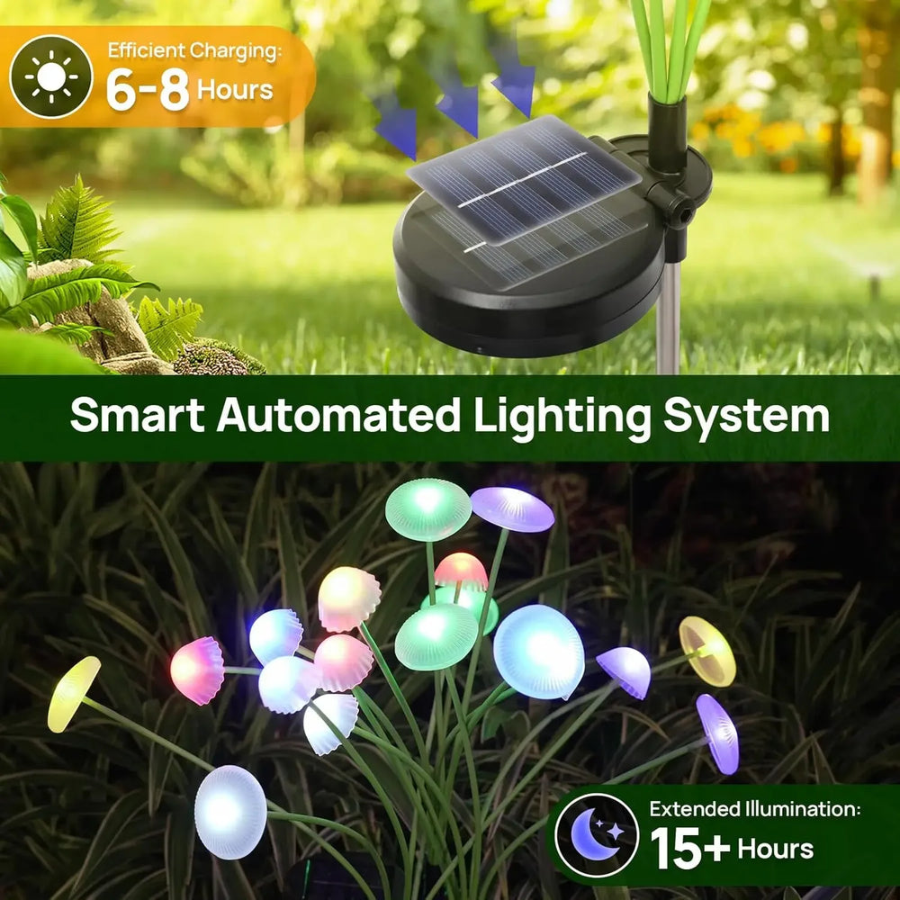 Solar Garden Light Dual Mode LED Solar Mushroom Lamp Waterproof lifestyle view