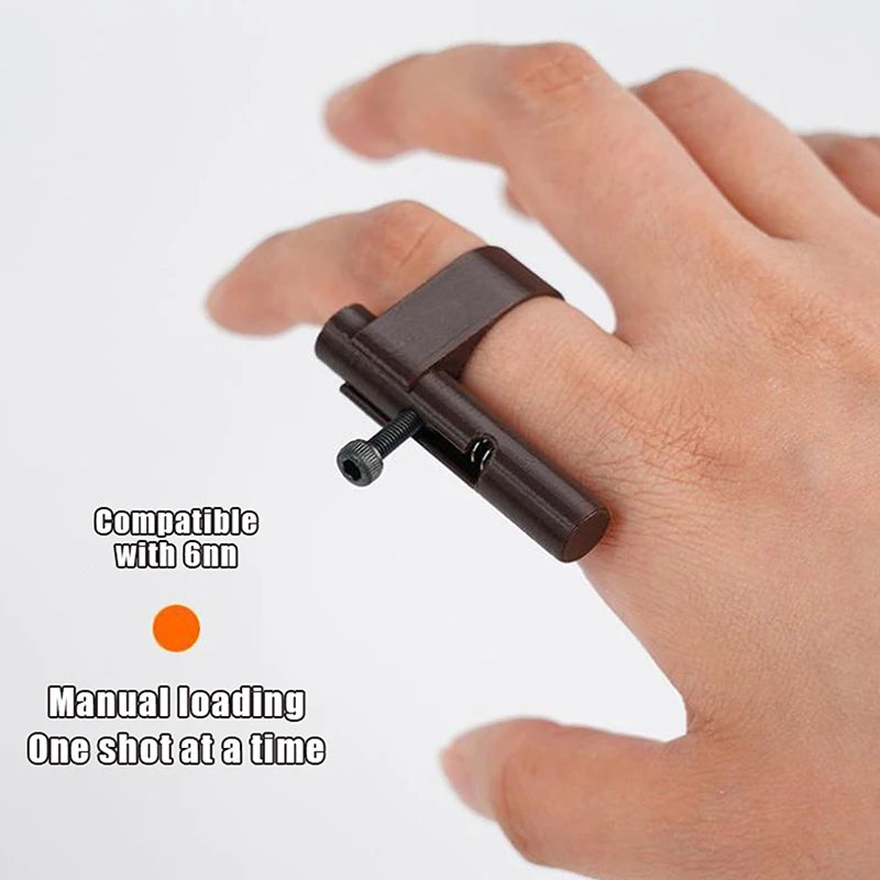 {MX} Fingertip Decompression Ring W/ 48 Pcs Plastic Marbles Game Toy Launcher Model Keyc detail view