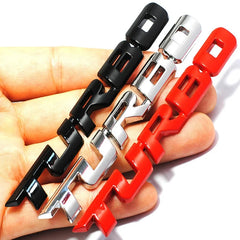 Turbocharged Metal Alloy 3D Car Sticker Badge - Onlytenbucks.com