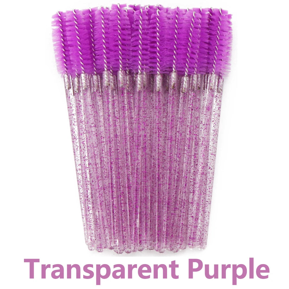 ANNAFRIS 50Pcs Eyelash Brush Soft Head Spiral Crystal Eyebrow Brush Lash Extension additional angle