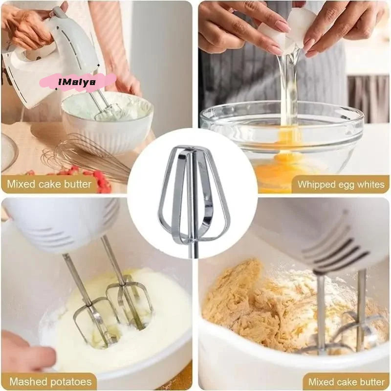 Stainless Steel Egg Beater Set | Handheld Mixing Hooks for Electric Mixer detail view