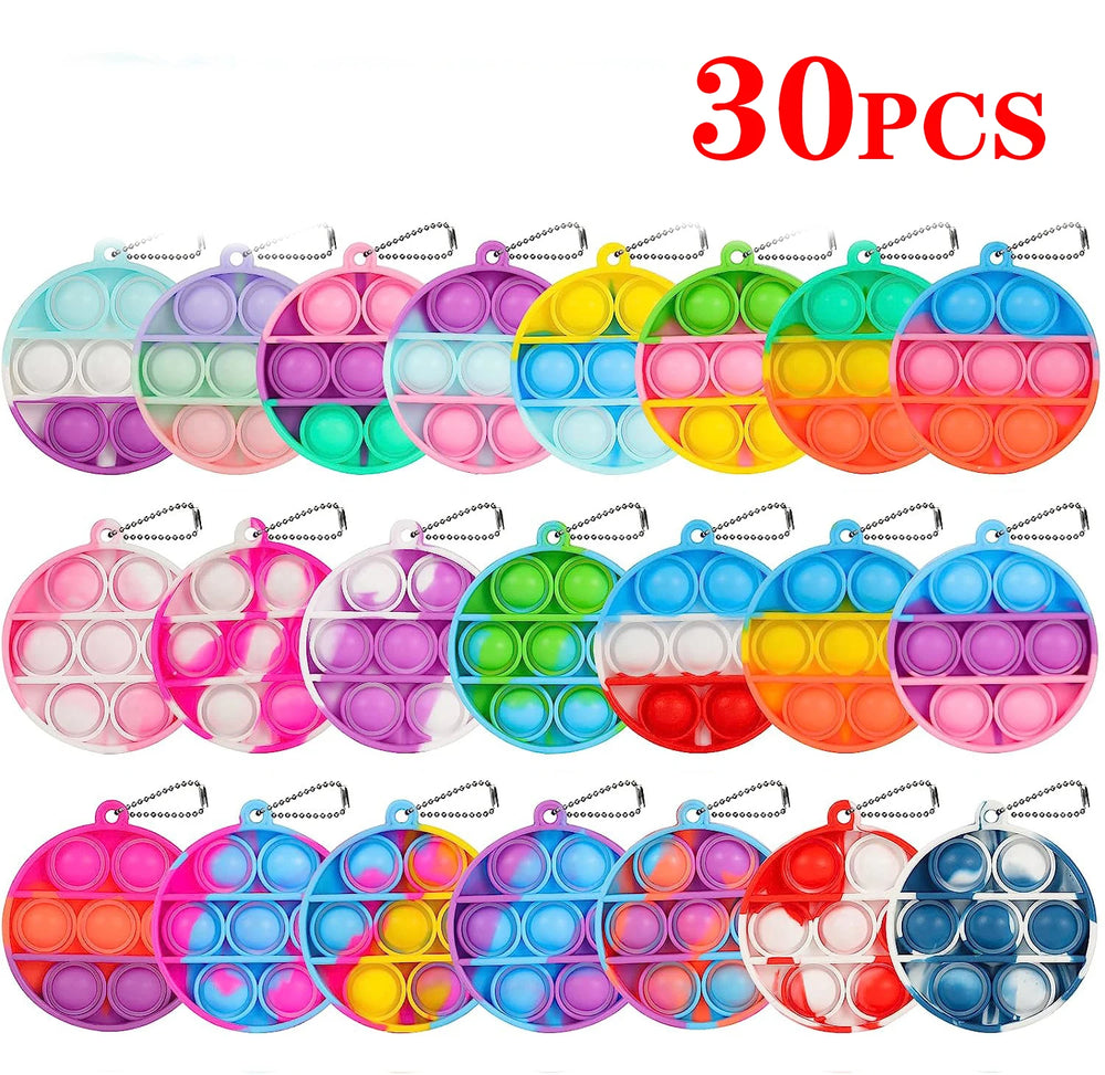 Pop Keychains Fidget Toys Bulk | Stress Relief Sensory Prizes for Classroom alternate view