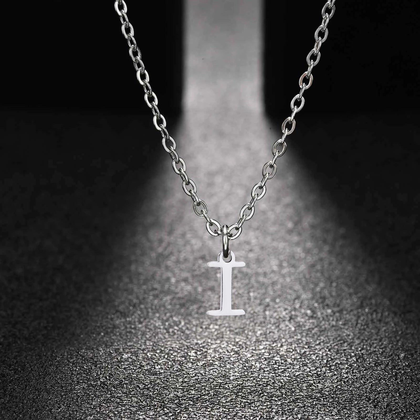 26 Letters A-Z Initial Pendant Necklaces for Women,Alphabet Pendant Rolo Chain Neckla lifestyle view