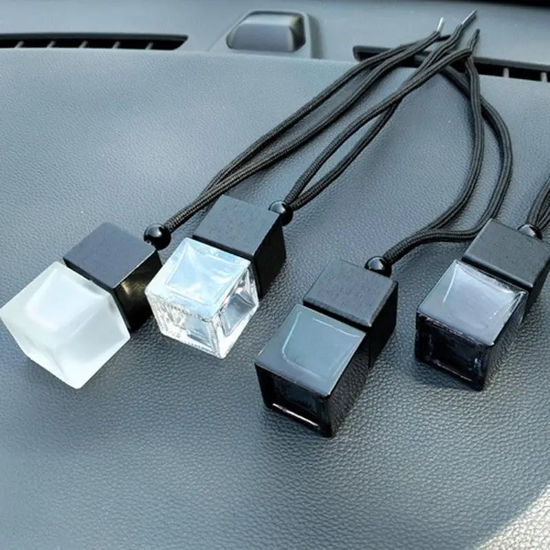 Square Glass Car Essential Oil Diffuser Pendant additional angle