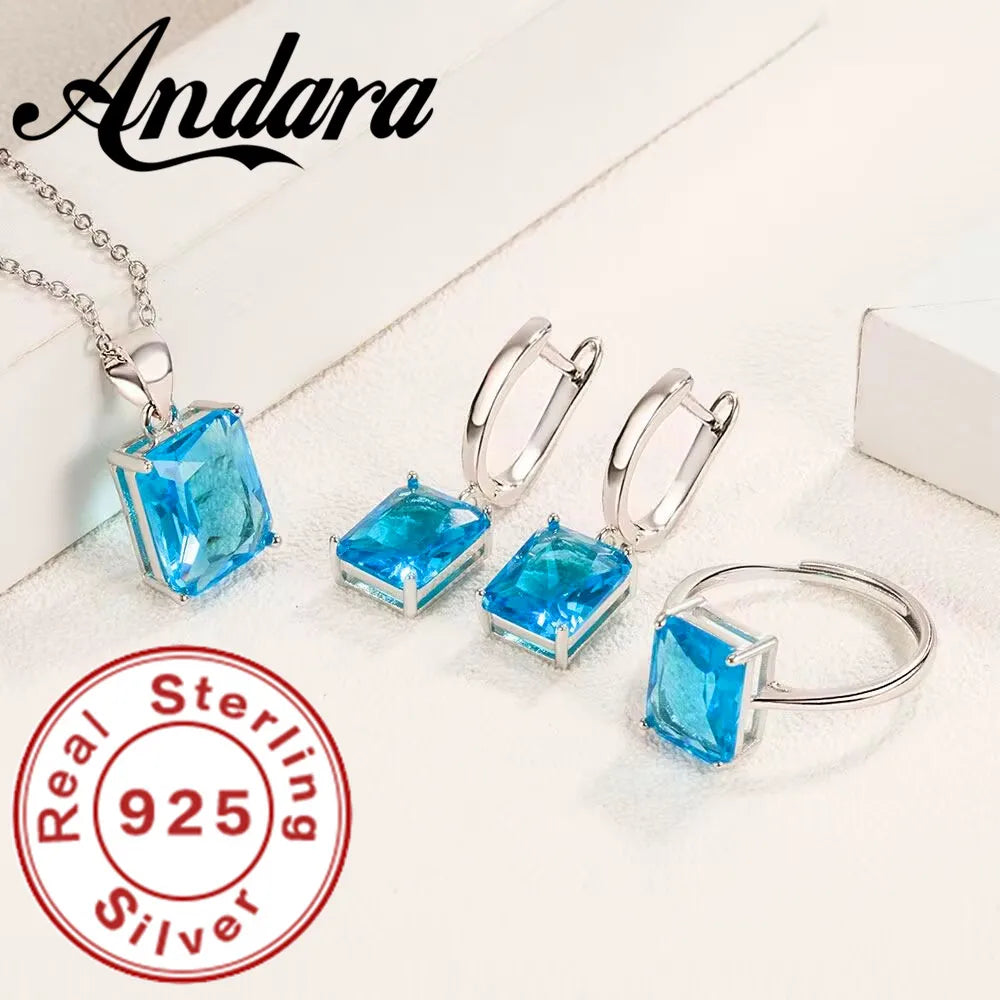 Romantic Birthday Valentine's Day Gift Luxury 925 Sterling Silver Colorful Jewelry Se lifestyle view