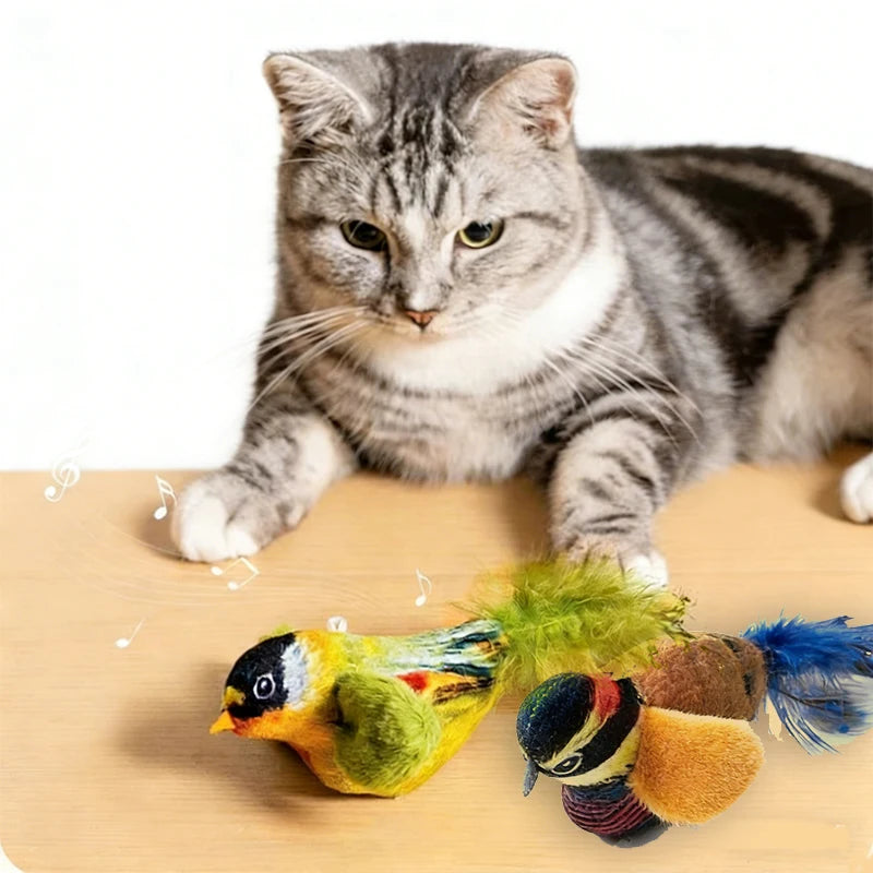 Birds Cat Toys Indoor Interactive Cat Toy for Cats Chasing Teasing Toy Sounding Catnip Cat Teaser To