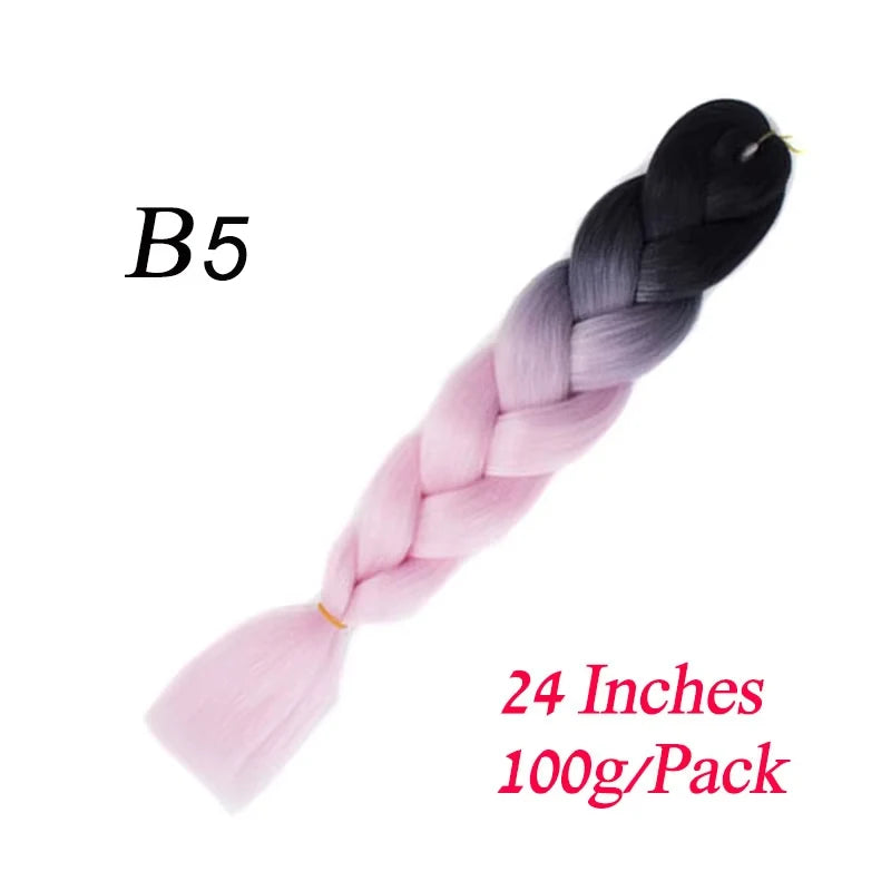 Lihui Pre Stretched Jumbo Braid Hair Extensions 24 inch | Kanekalon Synthetic Hair additional angle
