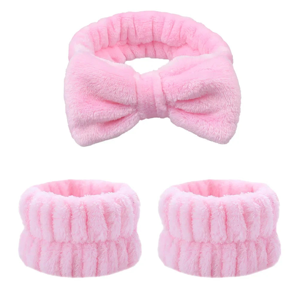 Soft Coral Fleece Headband Women Makeup Wash Face Spa Elastic Hair Band Fashion Female G detail view