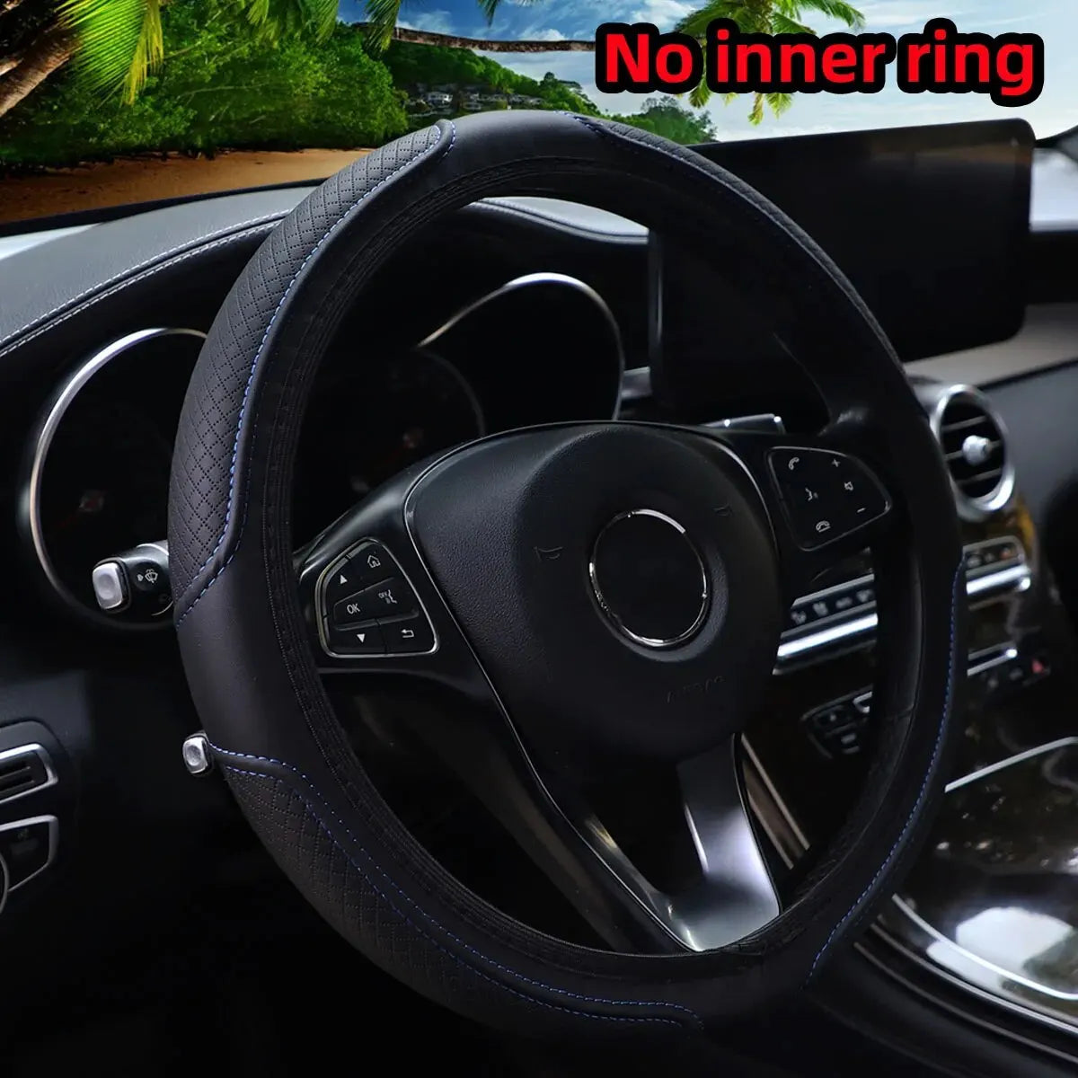 Artificial Leather Three-dimensional Embossed-car without Inner Ring Steering Wheel Cove detail view
