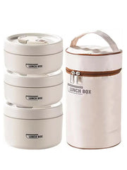 Portable Insulated Food Lunch Container | Thermal Lunch Box with Stackable Bowls