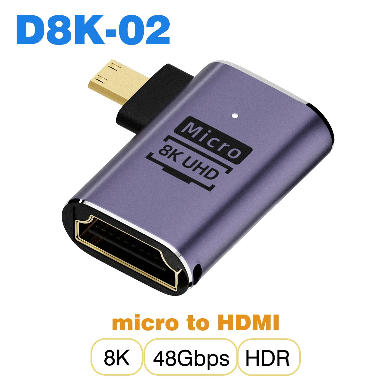 NNBILI HDMI 2.1 Cable Adapter | Mini Micro HDMI to HDMI Converter 48Gbps 8K@60Hz alternate view
