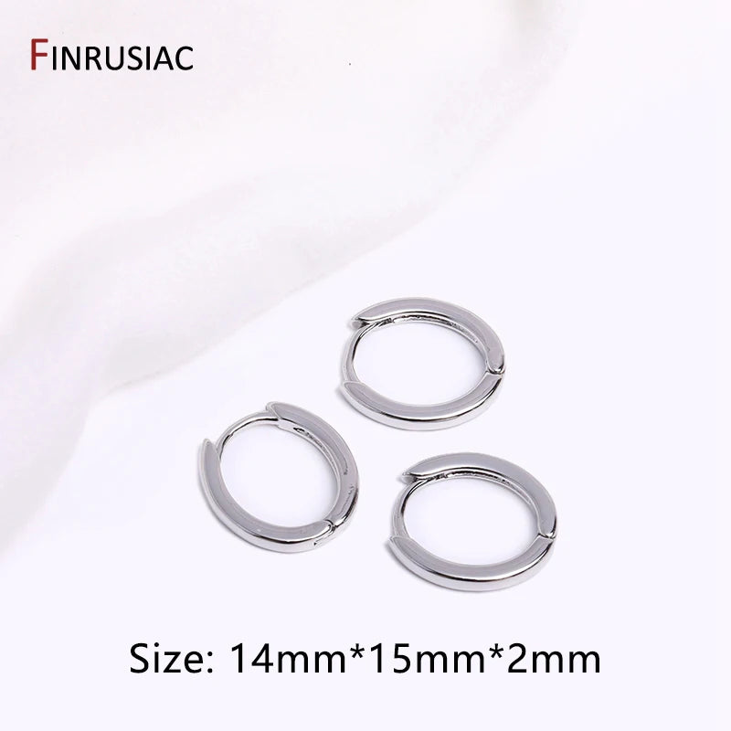 Gold Plated Brass Simple Hoop Earrings High Quality Women Earrings, Inlaid Zircon Tre lifestyle view