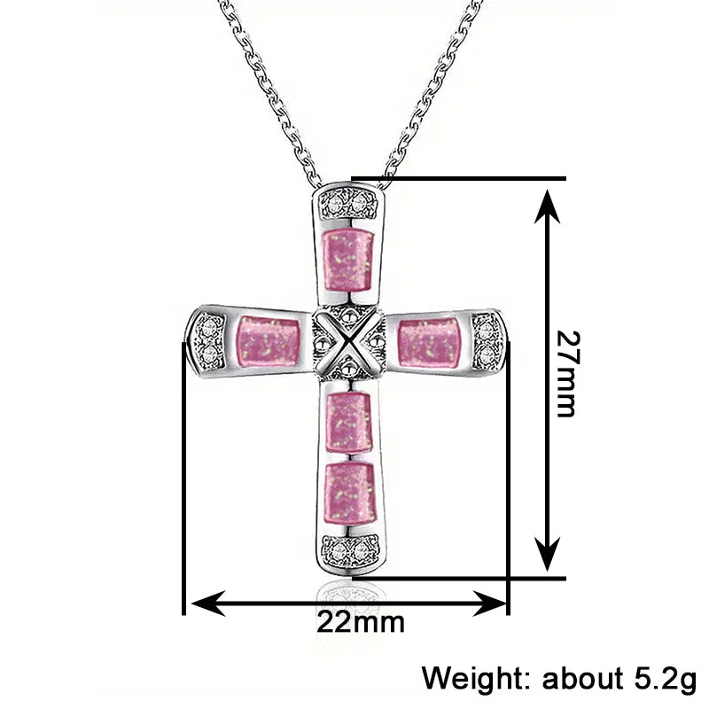Huitan Modern Cross Pendant Necklace for Women Fashion Stylish Gorgeous Neck Accessor alternate view