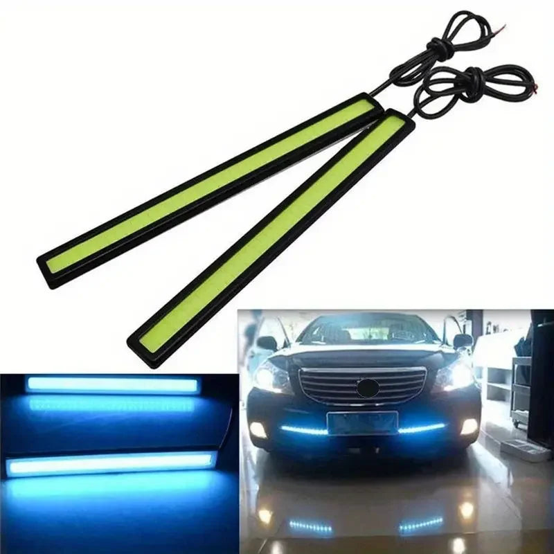 2 PCS Super Bright 17CM LED COB Fog Bulb Car DRL Strip | 12V 6500K Daytime Running Lig close-up view