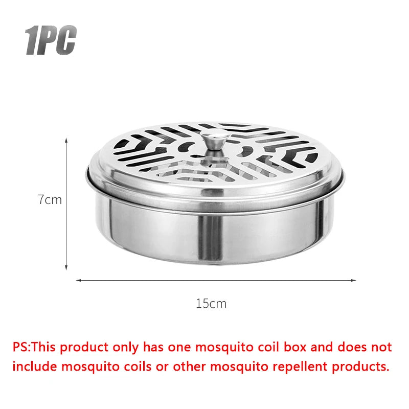 Round Mosquito Coil Holder with Cover | Stainless Steel Burner Tray alternate view