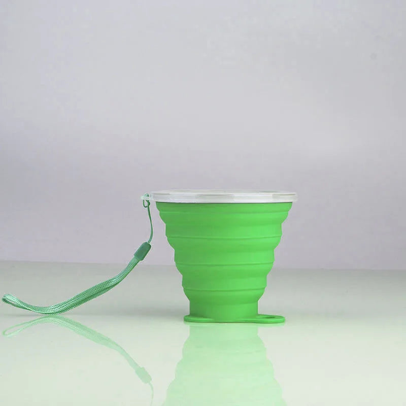 Silicone Foldable Cup Collapsible Telescopic Cute Water Bottle Outdoor Travel Children close-up view