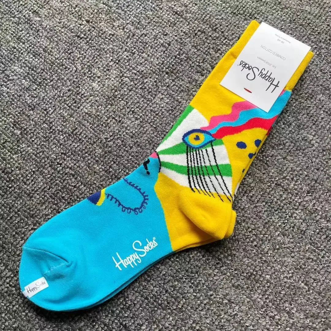 Multicoloured Socks Women Men Sports Socks Funky Dress Socks Casual Cotton detail view