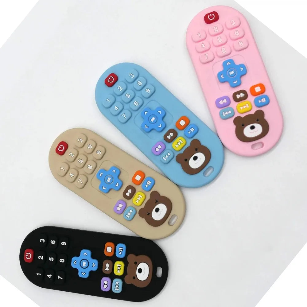 1/4pcs Children's teething remote control silicone material baby teething toys simu additional angle