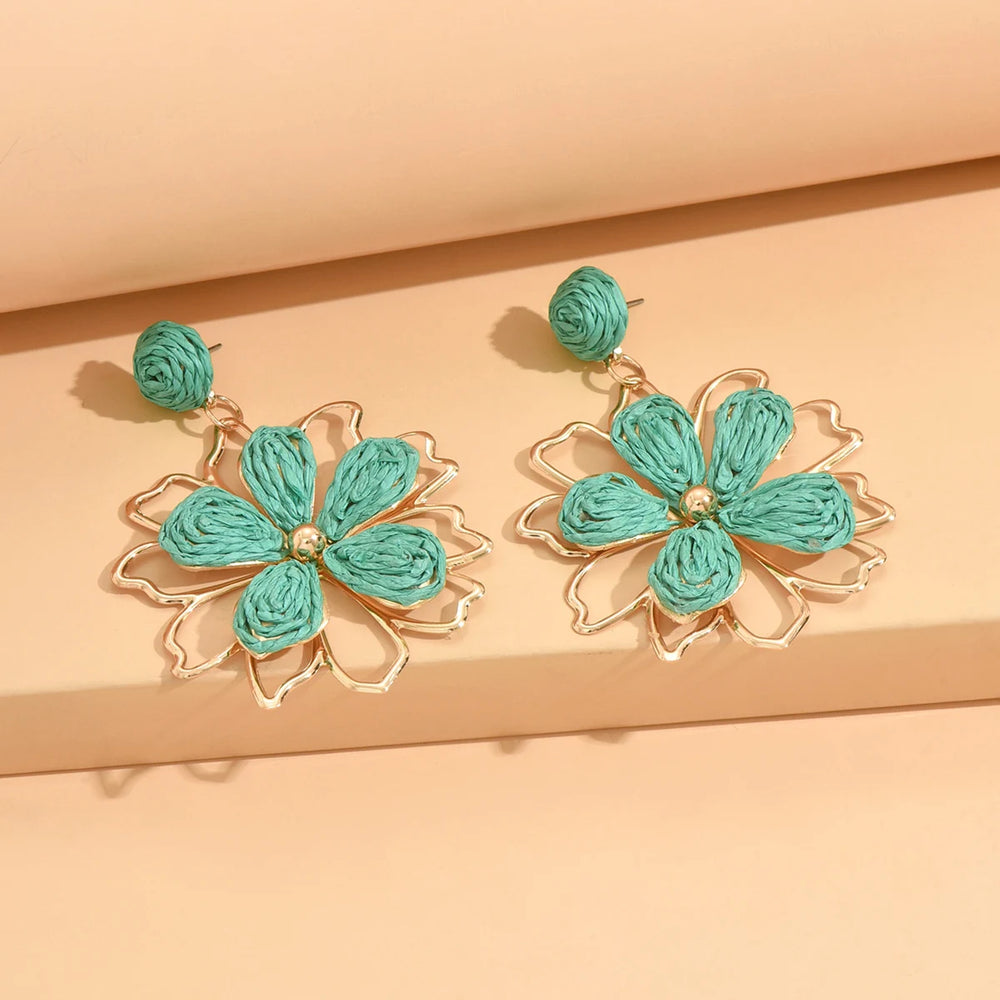 Bohemian Flower Drop Earrings | Handmade Summer Jewelry for Women additional angle
