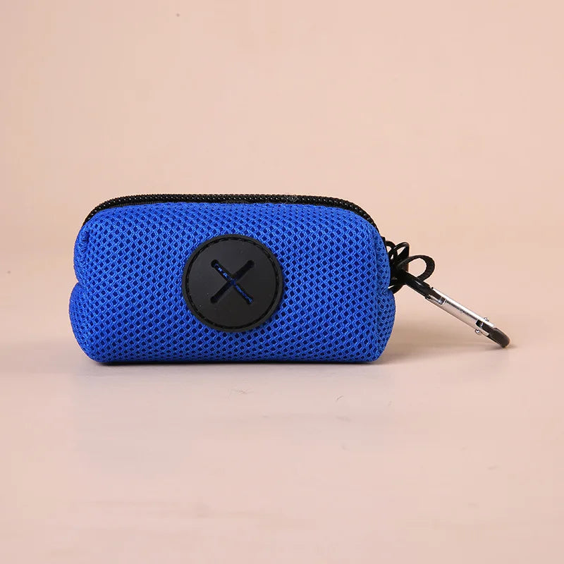 Canvas Dog Poop Bag Holder, Outdoor Pet Waste Bag Dispenser with Carabiner Clip, Animal detail view