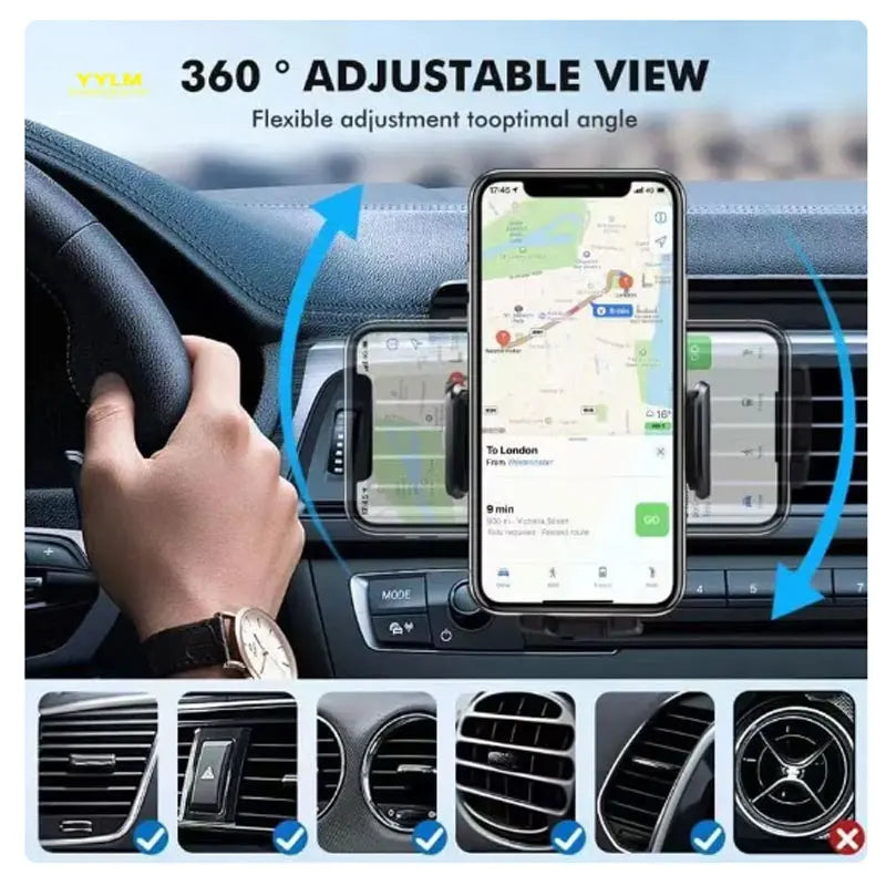 Car air outlet mobile phone holder extension arm rotary hook car phone support with general car air outlet mobile phone holder
