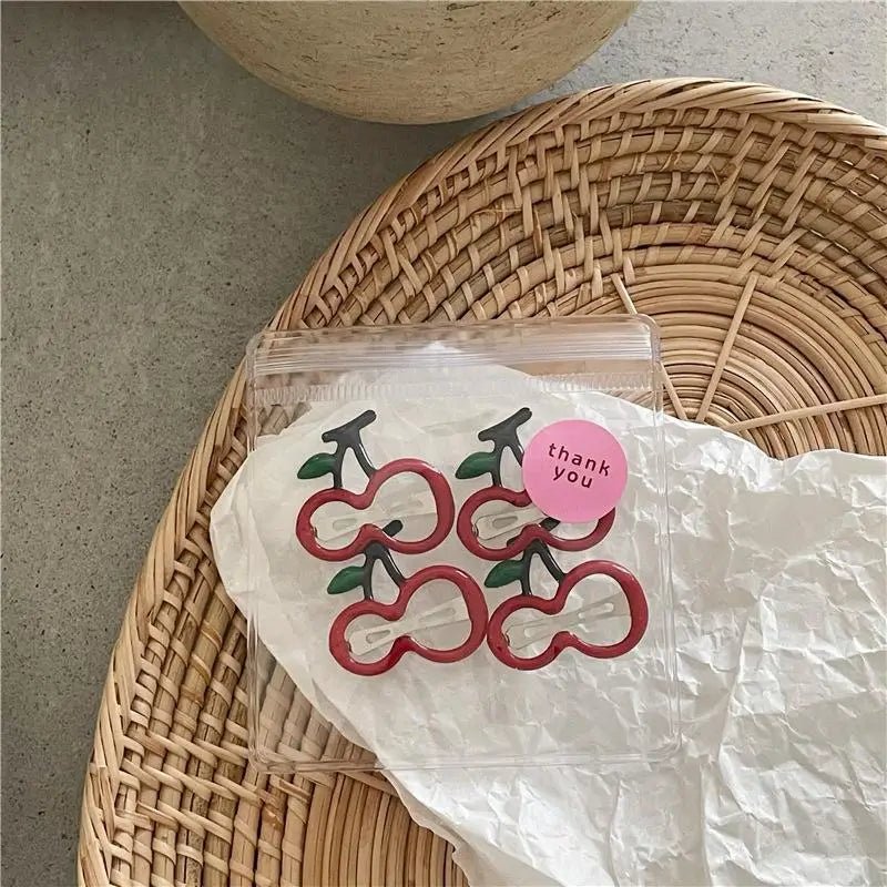 Girls Strawberry Hair Clips 4Pcs 6Pcs Fruit BB Hair Accessories Cute Design for Everyday Use