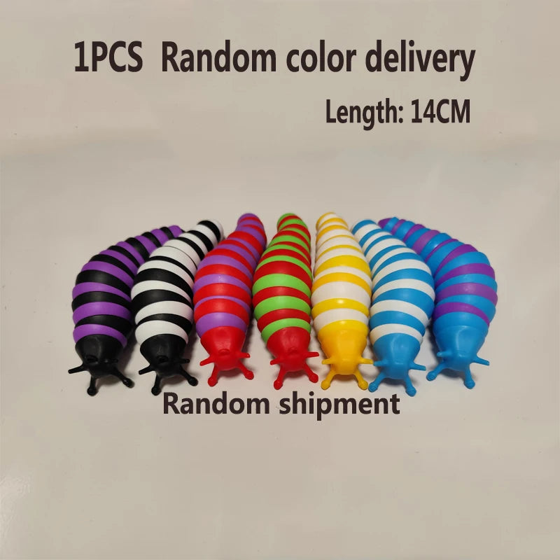 3D Slug Fidget Toy Colorful Slug Snail Toy Articulated Flexible All Ages Relief Anti-Anx detail view