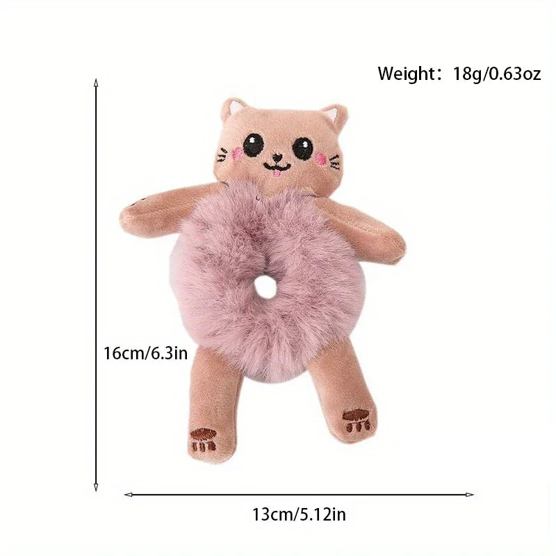 1pcs Hair Circle Girl Frog Plush Green Hair Circle Bun Cute Funny Hair Band Elastic additional angle