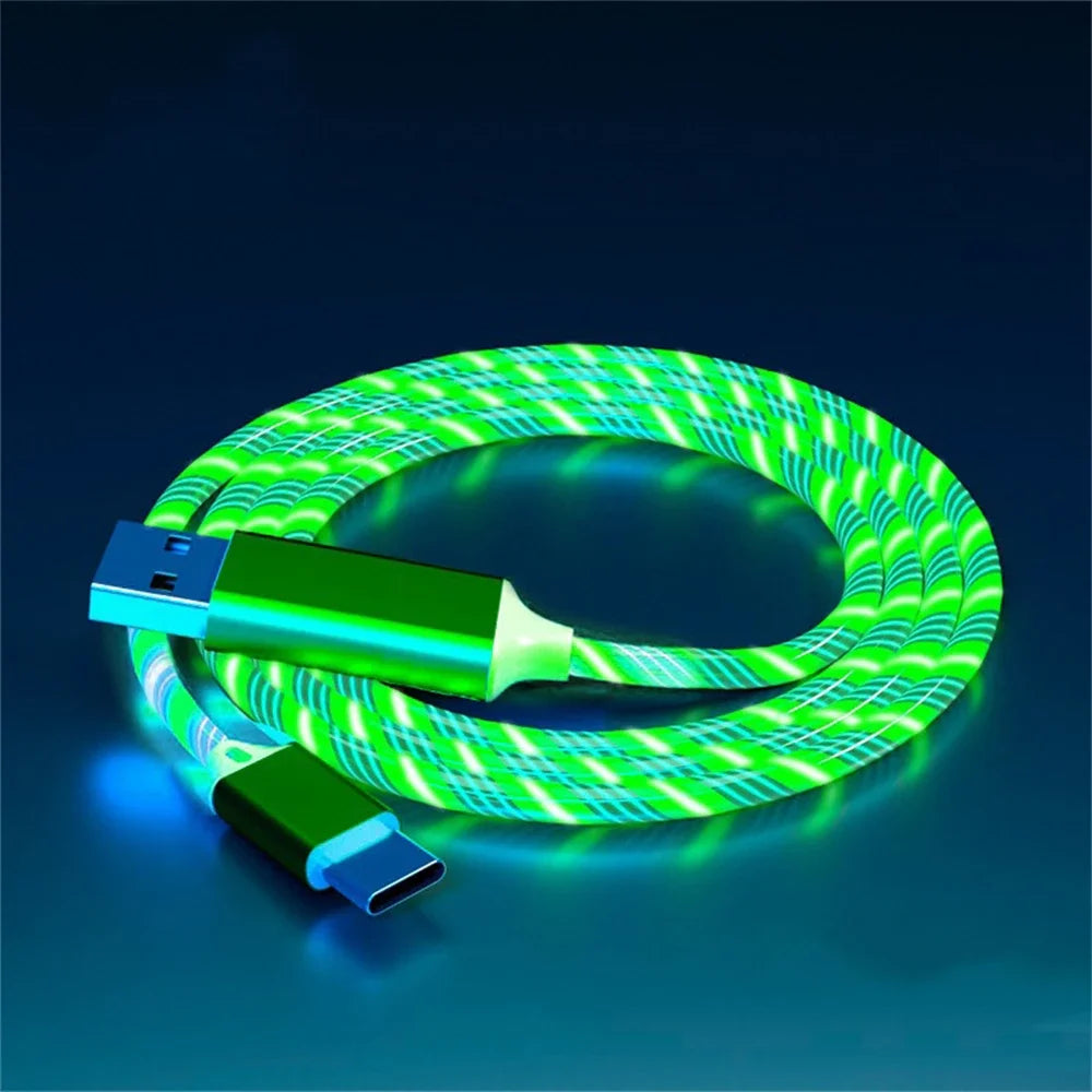 Glowing LED Light USB 3-in-1 cable Phone Fast Charging Charger Luminous detail view