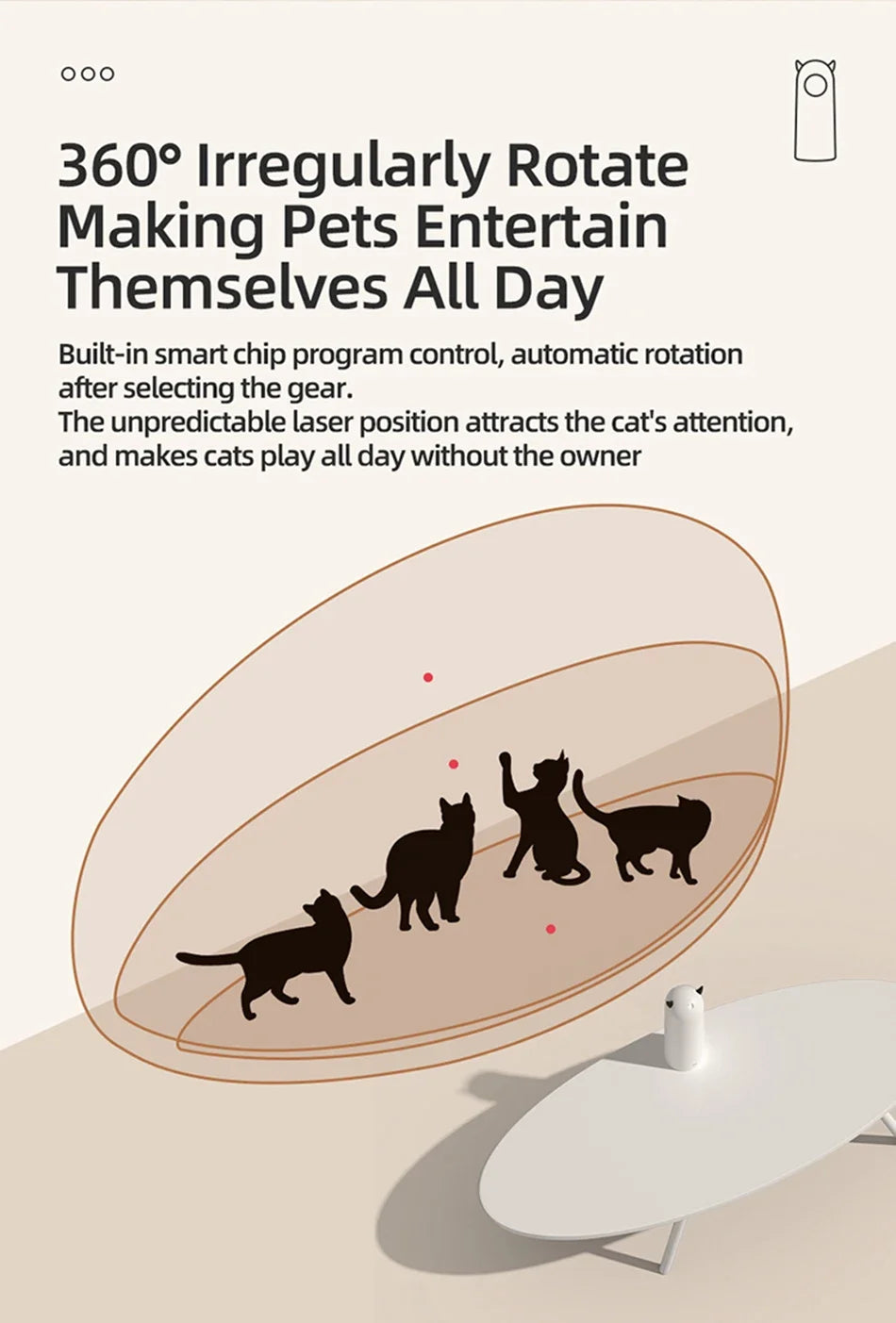 Automatic Cat Laser Toy – Rechargeable Interactive