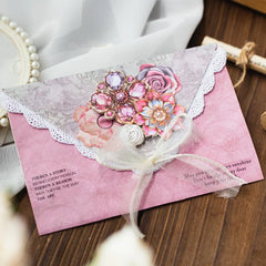 20pcs Hard Card Flower Stickers for Scrapbooking | Floral Craft Decor Set detail view