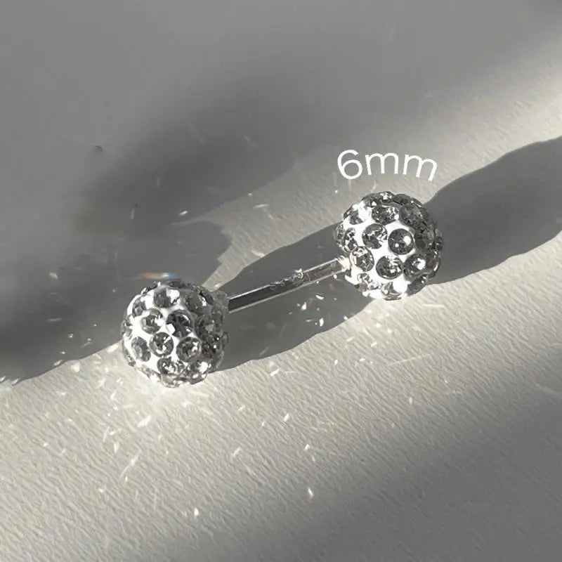 1 Pc Stainless Steel Unisex Women Men Round Crystal Zircon Ear Studs Earrings 4 Prong alternate view
